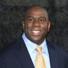 Magic Johnson at the Time Warner Sports Launch of TWC Sportsnet and TWC Deportes Networks at TWC Sports Studios on October 1, 2012 in El Segundo, California