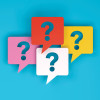 speech bubbles with question marks illustration