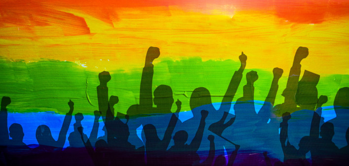 LGBTQ pride flag. Rainbow color flag. Gay and Lesbian pride