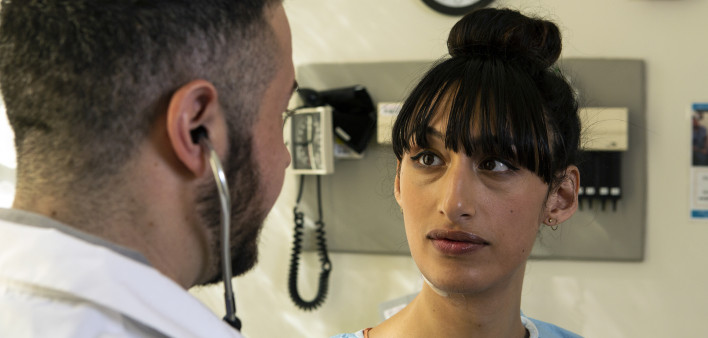 trans woman and transman doctor