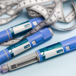 Ozempic Insulin injection pen or insulin cartridge pen for diabetics. Medical equipment for diabetes parients. stock photo Injecting, Semaglutide, Medical Injection, Syringe, Abdomen