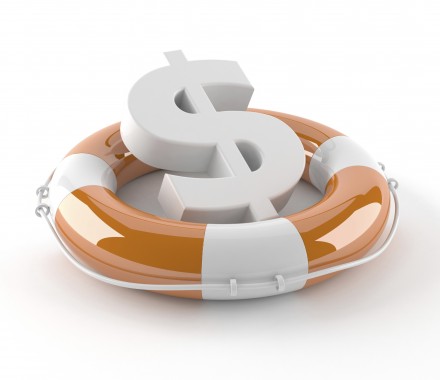 a US dollar symbol in a life preserver