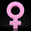 pink female symbol on black background